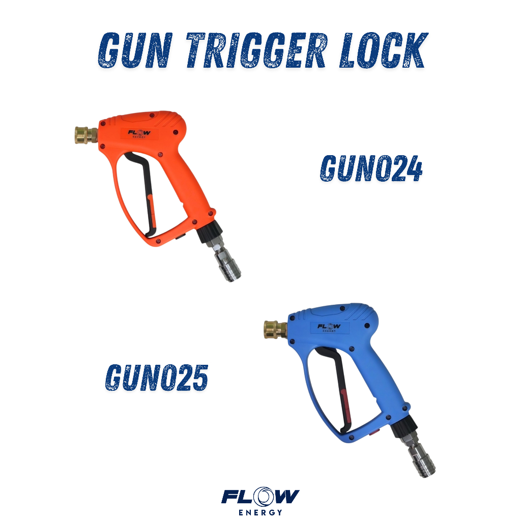 Flow Energy - ปืนฉีดน้ำแรงดันสูงรุ่น (Trigger Lock) พร้อมข้อต่อสวมเร็วขนาด 11.8 มม. (1/4 หรือ 2 หุน)