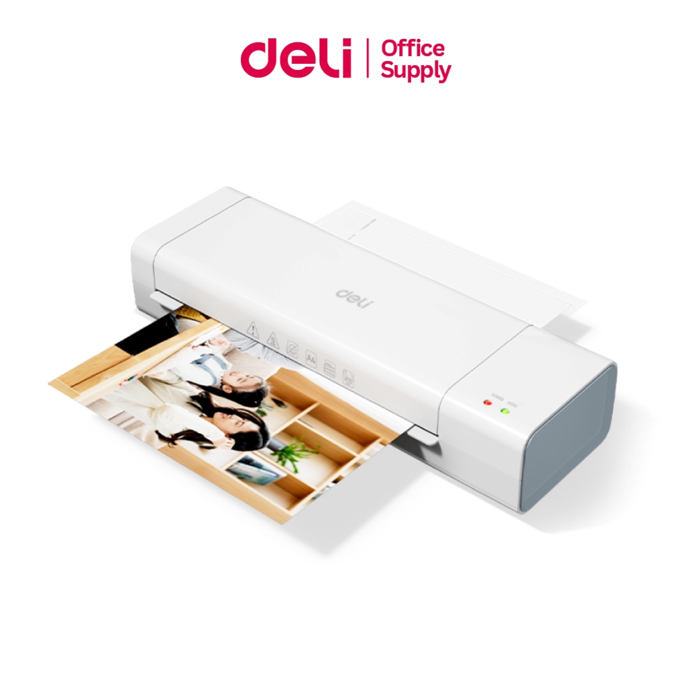 Deli เครื่องเคลือบเอกสาร เครื่องเคลือบบัตร A4 รองรับฟิล์มเคลือบหลายขนาด 280 มม./นาที Laminator