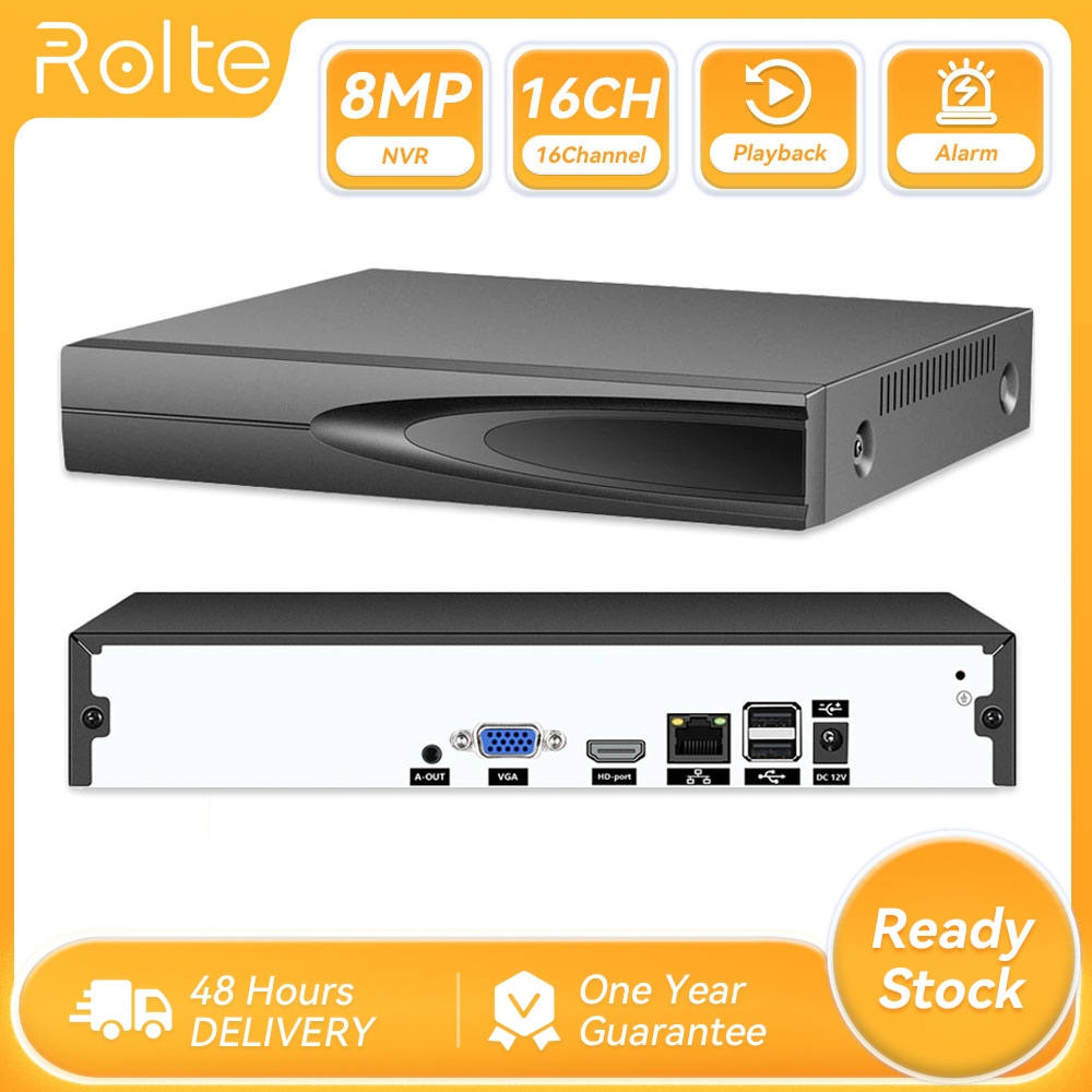 Rolte 16CH 4K 8MP CCTV 10CH NVR Support For 8MP 5MP 4MP 3MP 1080P IP Camera Network Video Recorder