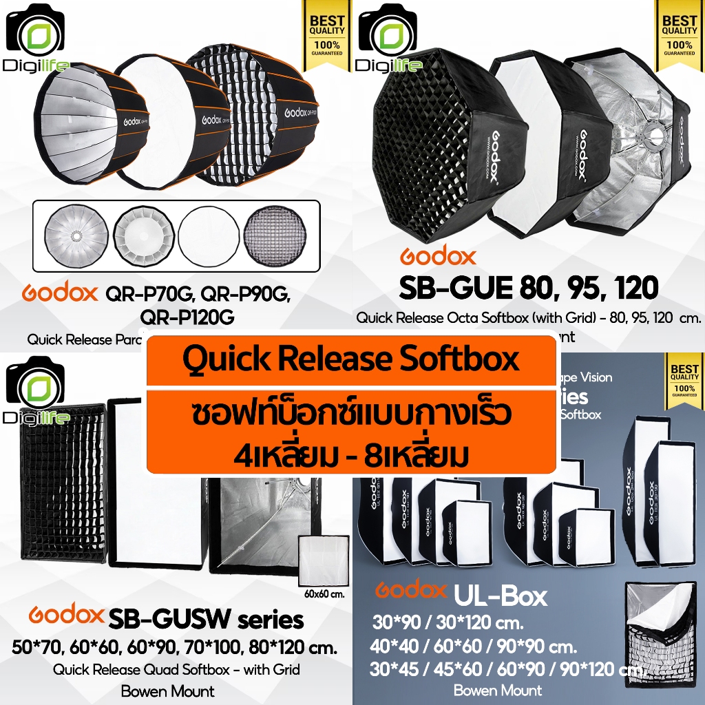 Godox Softbox Quick Release กางเร็ว SB-GUE 80, 95, 120, QR-P70G, P90G, P120G, QR-P60T, P120T, P150T, S65T, S85T, UL-Box