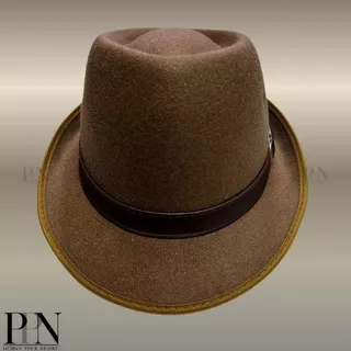 หมวกผู้ชาย Fedora ปีกสั้น ลุคสุภาพ ใส่ทำงาน/เที่ยว เท่ วินเทจ ปรับขนาดได้