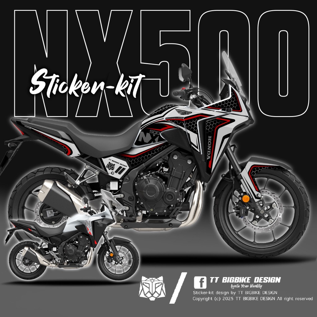 TT BIGBIKE DESIGN ชุดสติ๊กเกอร์แต่งลายรถ สำหรับ NX500 ลาย TT FUTURE RACE