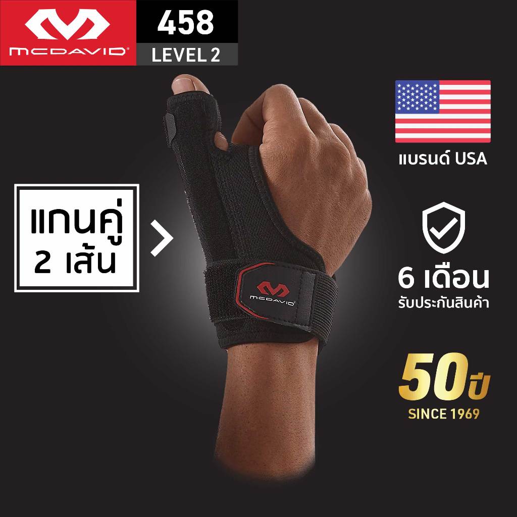 McDavid 458 LEVEL2 อุปกรณ์พยุงนิ้วหัวแม่มือ Thumb Support อุปกรณ์พยุงข้อมือและนิ้ว เฝือกนิ้วโป้ง ที่