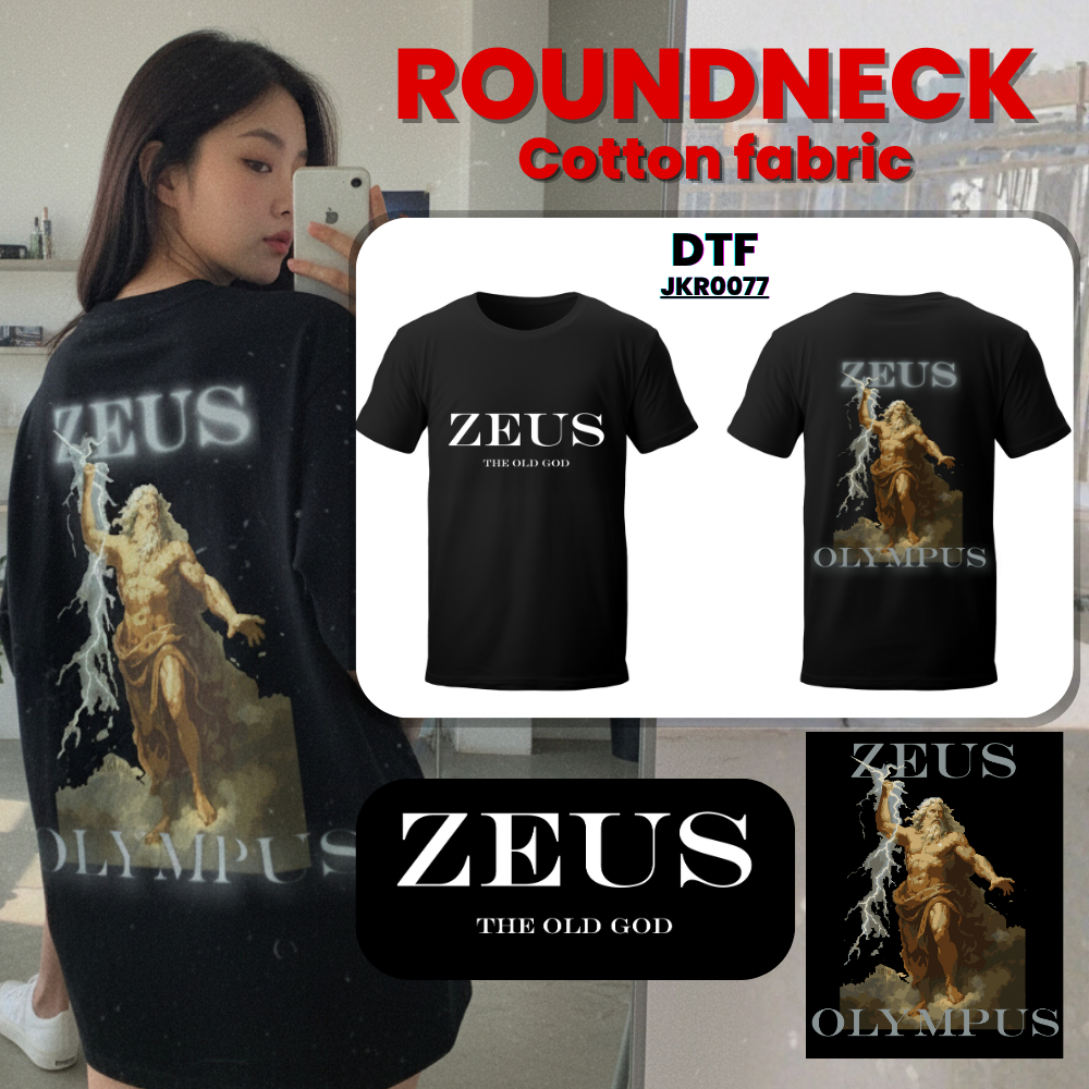 JK SPORTS - JKR0077 เสื้อยืดคอตตอนคุณภาพดี ลายพิมพ์ DTF ดีไซน์เท่ ใส่สบาย ไม่ร้อน เหมาะทุกไลฟ์สไตล์