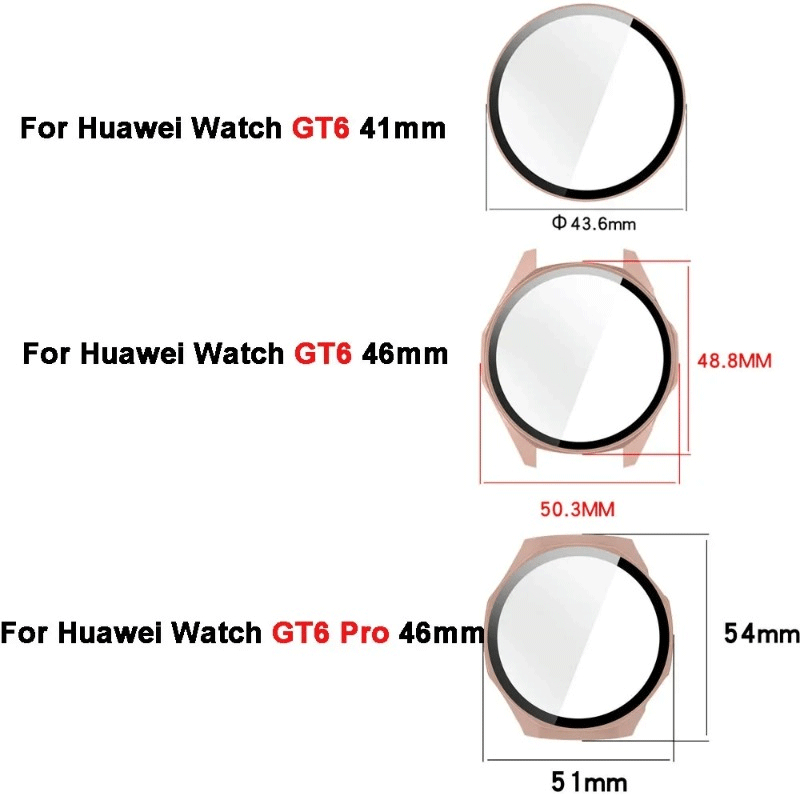 เคส PC แข็งพร้อมกระจกสำหรับ Huawei Watch GT6 41 มม. GT6 Pro 46 มม. ฟิล์มกันรอยแบบเต็มจอ ป้องกันรอยขีดข่วน สำหรับ ราคา ถูกที่สุด ดีลบีเคเค แกลเลอรีภาพที่ 7