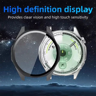 เคส PC แข็งพร้อมกระจกสำหรับ Huawei Watch GT6 41 มม. GT6 Pro 46 มม. ฟิล์มกันรอยแบบเต็มจอ ป้องกันรอยขีดข่วน สำหรับ