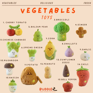 Buddiez ของเล่นน้องหมา ตุ๊กตาผักนุ่มนิ่ม มีเสียงปี๊บ กัดสนุก เสียงปี๊บดัง ถูกใจน้องๆ มาก
