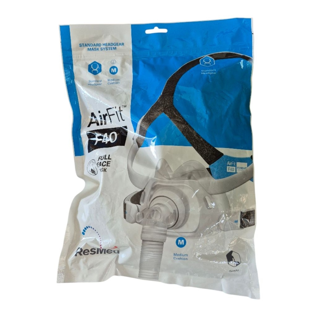Resmed Airfit F40 Complete Full Face Mask System Size M - หน้ากาก Resmed รุ่น F40 แบบรองใต้จมูกและคร