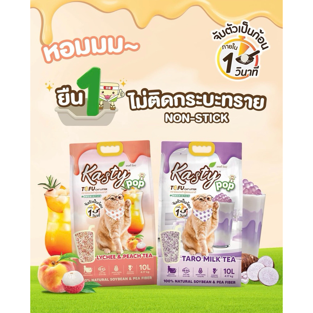 New❣️ Kasty Pop ทรายเเมวเต้าหู้แคสตี้ป๊อป ขนาด 10L