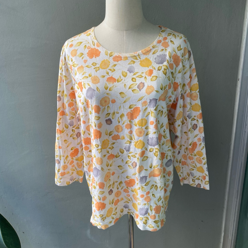 USED Jim Thompson floral printed T shirt size L