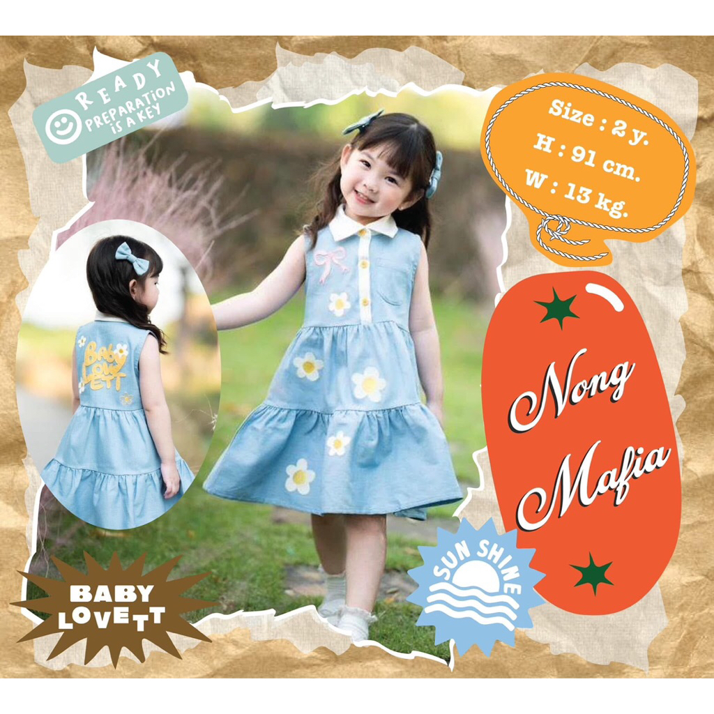 bblv เดรสยีนส์จาก Baby lovett คอล Denim ป้ายห้อยไซส์3Y( New )