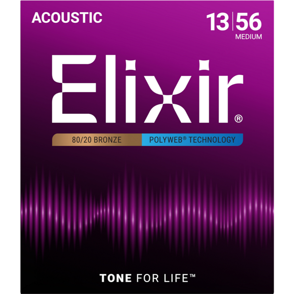 สายกีตาร์โปร่ง Elixir 80/20 Bronze Polyweb Acoustic Guitar Strings - รูปที่ 4