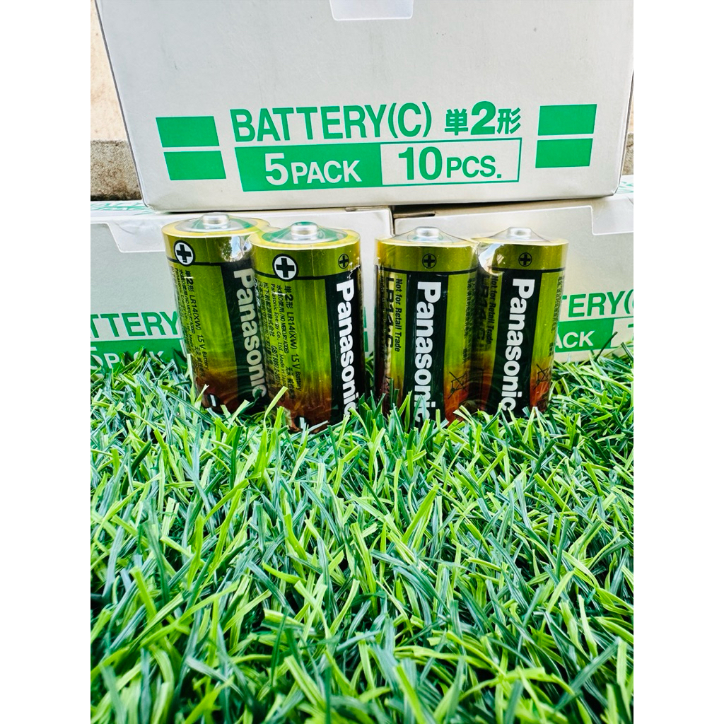 Panasonic alkaline size-C  LR14.(XW)ซี 1.5โวลต์ เบอร์ 2 บรรจุแพค 2ก้อน แบตเตอรี่