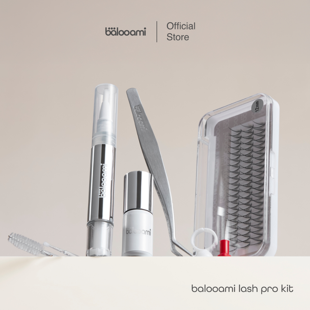 [เซ็ตต่อขนตา]balooami lash pro kit ครบในกล่องเดียว (กาว+เจลถอด+ที่คีบ+ขนตา)