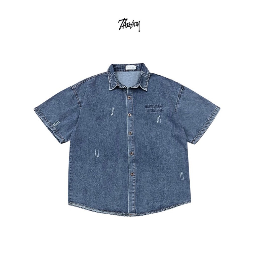 THEBOY- WINSTON JEANS SHIRT เสื้อเชิ้ตยีนส์แขนสั้น