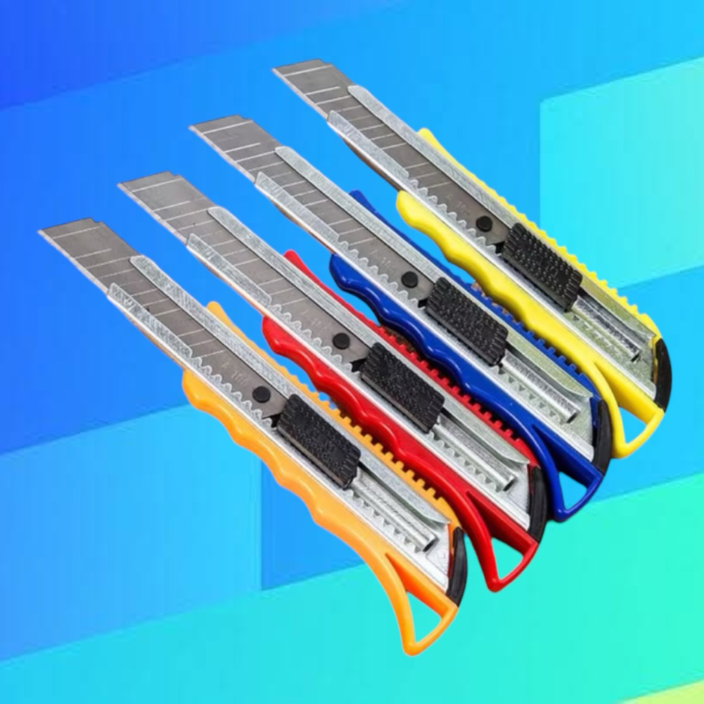 คัตเตอร์ มีดคัตเตอร์ยูทิลิตี้ คัตเตอร์อุปกรณ์สำนักงาน Cutter 1 ด้าม(สุ่มสี)