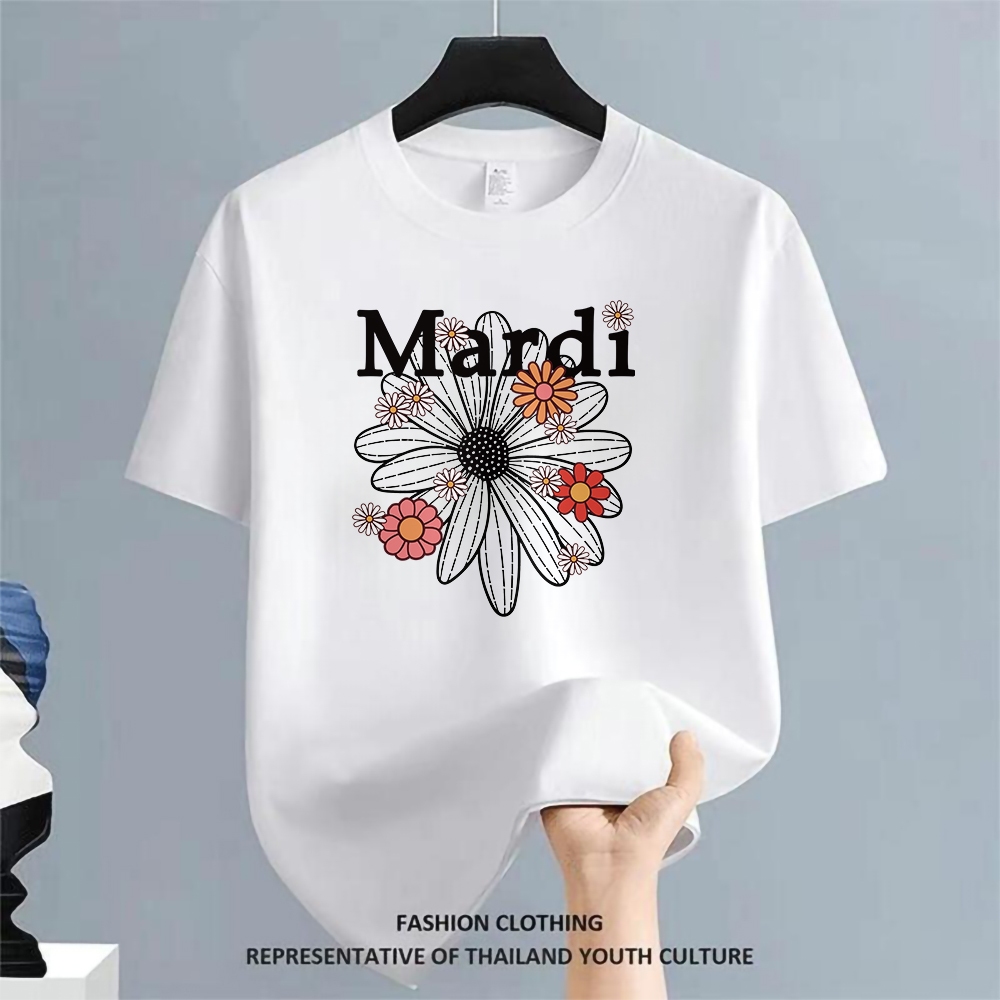 (จัดส่งภายใน 24 ชั่วโมง) เสื้อยืดคอกลม Mardi สีดำ แขนสั้น พิมพ์ลาย ทรงยูนิเซ็กส์ ใส่สบาย เหมาะทุกลุคจัดส่งภายในประเทศไทย