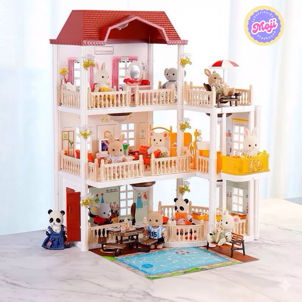 Doll.house บ้านพักตากอากาศ Apartments 3 ชั้น พร้อมครอบครัวและเฟอร์นิเจอร์ครบชุด ราคา ถูกที่สุด ดีลบีเคเค แกลเลอรีภาพที่ 4