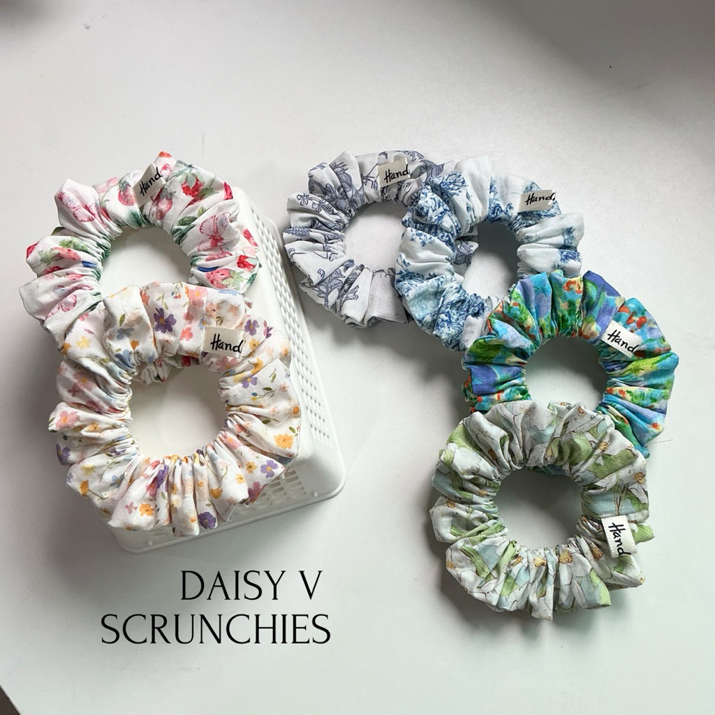 ยางรัดผม•DaisyV scrunchies•ป๊อปลินอนเกาหลี•วินเทจ ผ้านิ่ม🌹