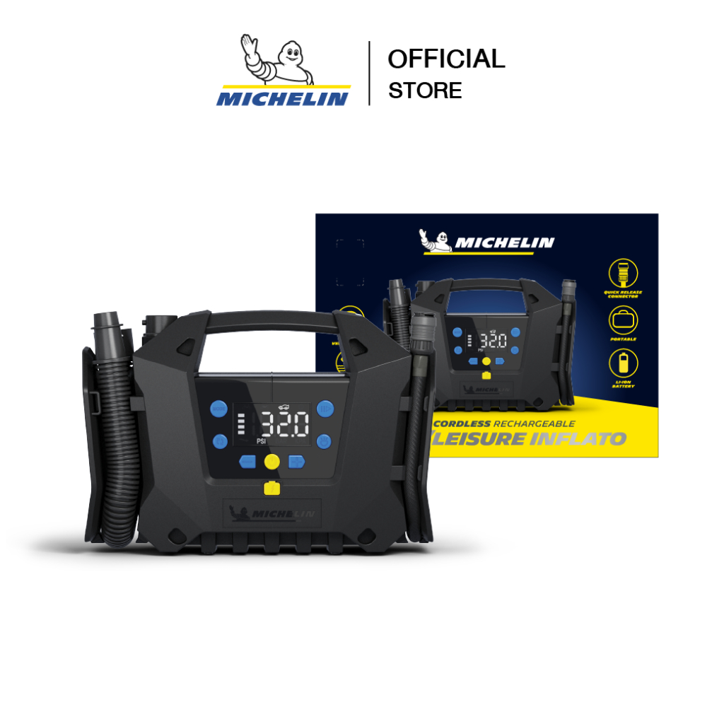 MICHELIN เครื่องปั๊มลมไฟฟ้ามิชลิน ขนาดใหญ่ รุ่นชาร์จไฟ ใช้แบตเตอรี่ลิเธียมไอออน ระบบดิจิตอล รุ่น 17903 - รูปที่ 3