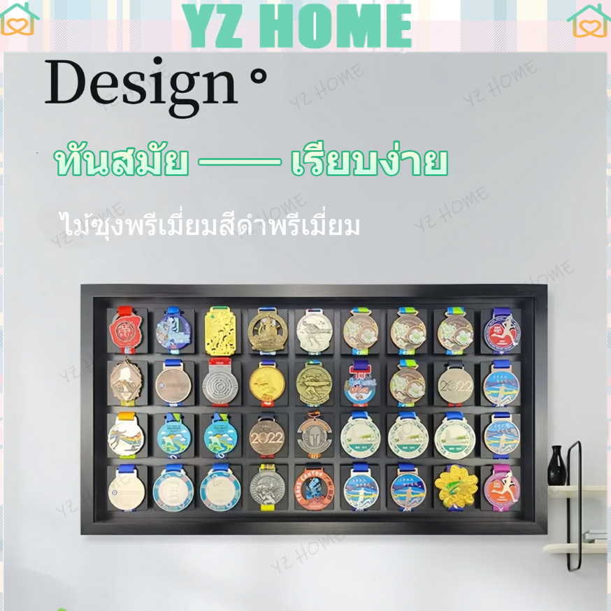 🏅ขาตั้งเหรียญมาราธอนแบบแขวนผนัง✨ โปร่งใส💎+ทองวิบวับ🥇 สำหรับนักวิ่งตัวจริง🏃‍♂️ TZR