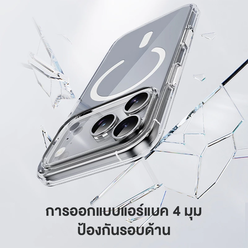 rock space เคส 18 Pro Max Magsafe เคสไอโฟน เคสใส จะไม่เปลี่ยนเป็นสีเหลือง 17 Pro Max 17 Pro Air 16e 16 15 14 13 12 11 XR thumbnail 6