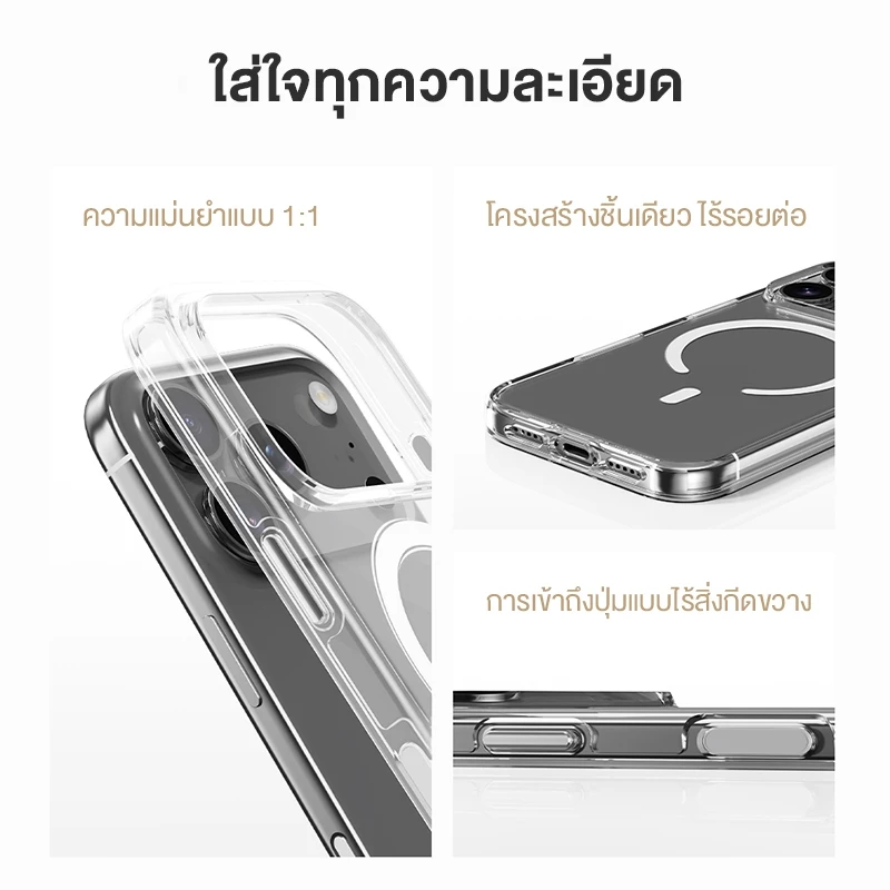rock space เคส 18 Pro Max Magsafe เคสไอโฟน เคสใส จะไม่เปลี่ยนเป็นสีเหลือง 17 Pro Max 17 Pro Air 16e 16 15 14 13 12 11 XR thumbnail 7