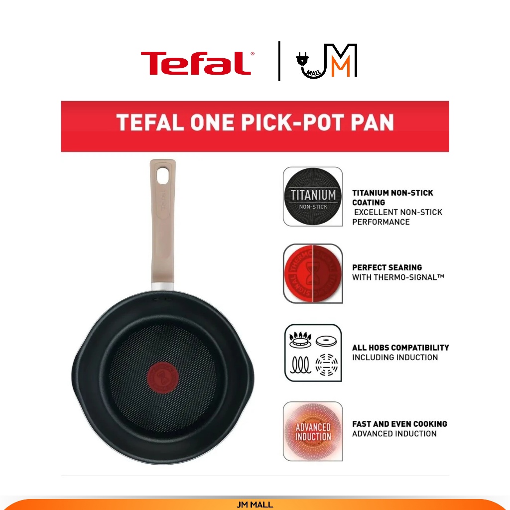 TEFAL กระทะก้นลึก One Pick Pot Pan พร้อมฝา ขนาด 22 ซม. ใช้ได้กับเตาทุกประเภท รุ่น G1652524 [สีเขียว] - รูปที่ 3
