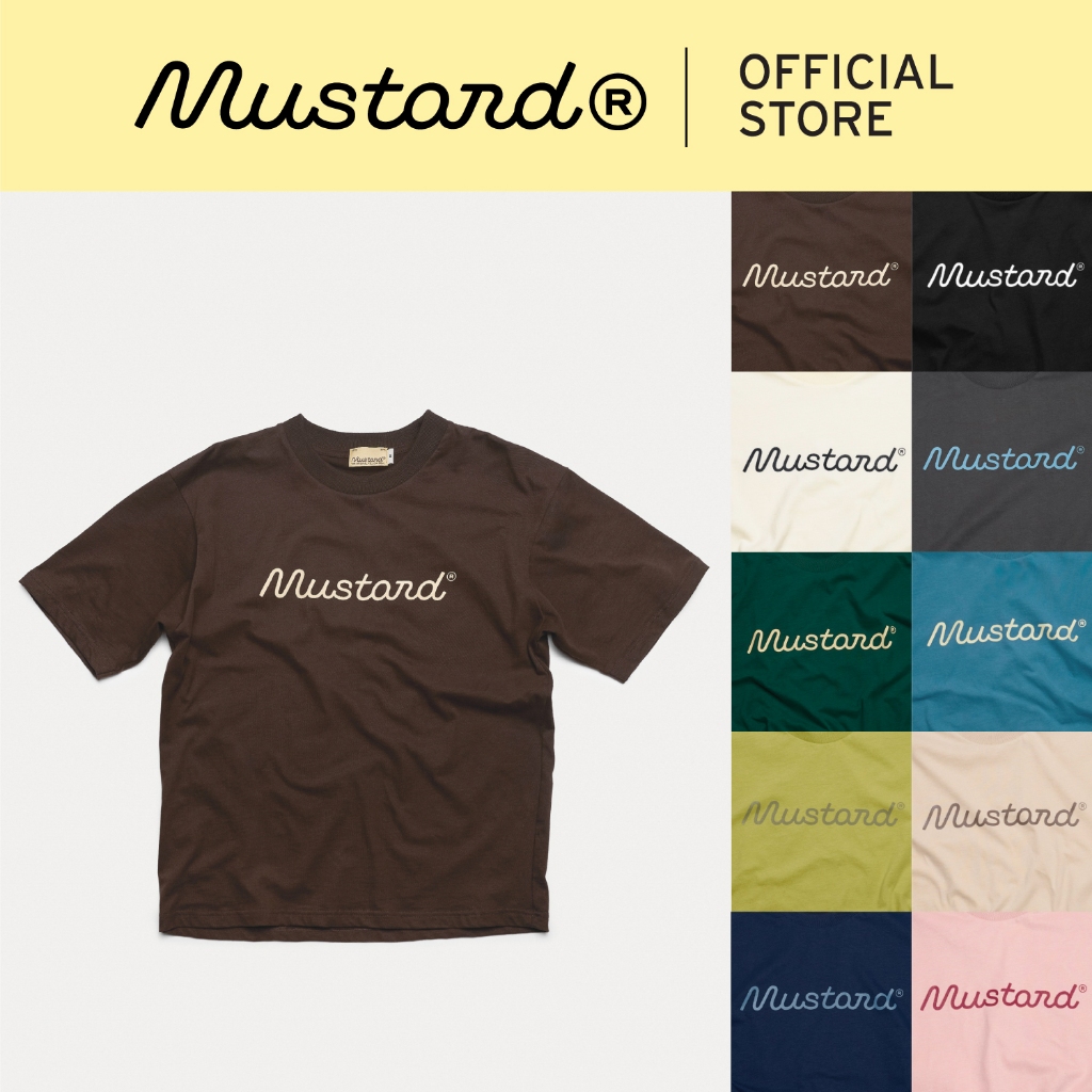 Mustard Logo Tee | เสื้อยืดโลโก้ ผ้านุ่มพิเศษ (มีให้เลือก 11 สี)