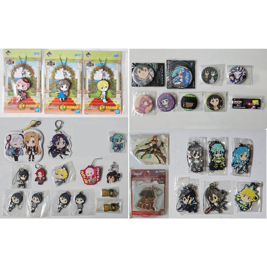 ซอร์ดอาร์ตออนไลน์ SAO Sword Art Online Stand Acrylic Strap Rubble Keychain Card Brooch ETC 34 Piece 