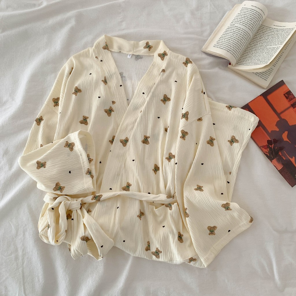 ชุดนอน  เสื้อคลุมแขนยาว เนื้อผ้าใส่สบาย ลายน่ารัก  ผ้าฝ้าย ระบายอากาศได้ดี มีหลายสไตล์ให้เลือก  ส่งจากไทย - รูปที่ 2