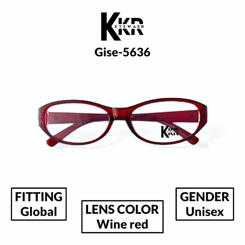 KKR EYEWEAR | เลนส์กันแดด&กรองแสงสีฟ้า ค่าสายตาปกติสำเร็จรูป ค่าสายตาสั้น/ยาวเลนส์ตัดใหม่ไม่เปลี่ยนสี Gise-KDKS5636