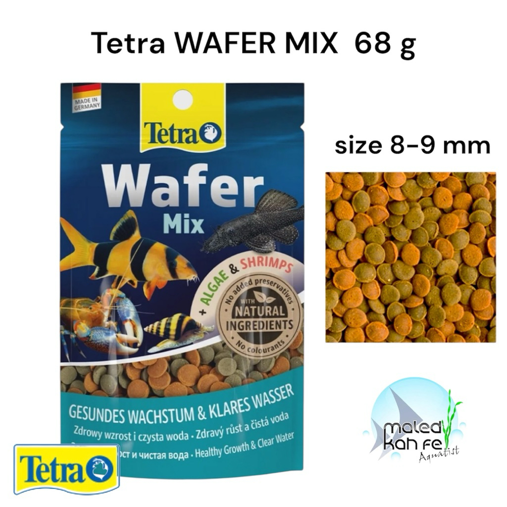 (Lot ใหม่) EXP 05/2028 เต็ดตร้า เวเฟอร์ มิกซ์ Tetra Wafer Mix 68 g. เม็ดจม Complete Sinking Wafers อาหาร ปลา เล็ก กุ้ง