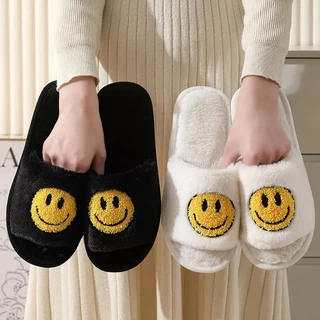 (พร้อมส่งจากไทย) รองเท้าใส่ในบ้าน หัวเปิด พื้นนิ่ม สลิปเปอร์ รองเท้าแตะขนฟู สวมใส่สบาย รองเท้าสลิปเปอร์