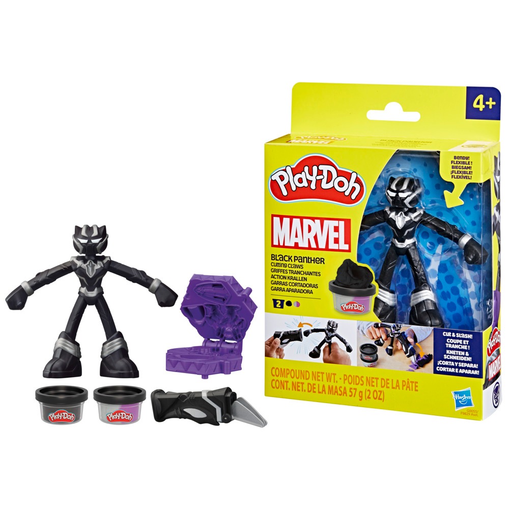 Play-Doh Marvel Black Panther Cutting Claws with Bendy Action Figure, Imaginationเพลย์โดว์ของใหม่ ลิ