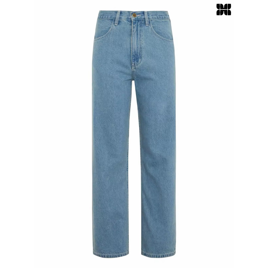 HEARTEYES ส่งต่อ - LOW-WAIST BUCKLE JEANS - WASHED BLUE size:m 👖usedLikeNew