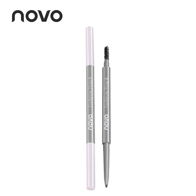 9178 (ใหม่/แท้) NOVO Eyebrow pencil ดินสอเขียนคิ้ว 2 in 1 แบบหมุนอัตโนมัติ สีชัด เขียนง่าย ติดทนนาน พร้อมแปรง