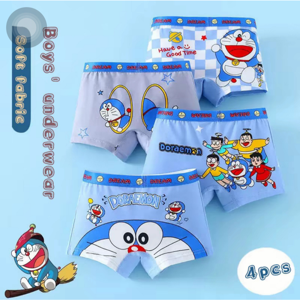 พร้อมส่งกางเกงในเด็กผู้ชาย ผ้าฝ้ายใส่สบาย แพ็ค4ตัว ลายการ์ตูน TOM and JERRY ขนาดM-3XL กางเกงในน่ารัก ของดีแม่และเด็ก
