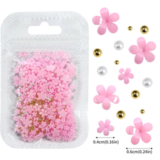 อะไหล่ดอกไม้ห้ากลีบผสมมุก หลากหลายสี 1ห่อ ประมาณ 200 ชิ้น สินค้าพร้อมส่ง