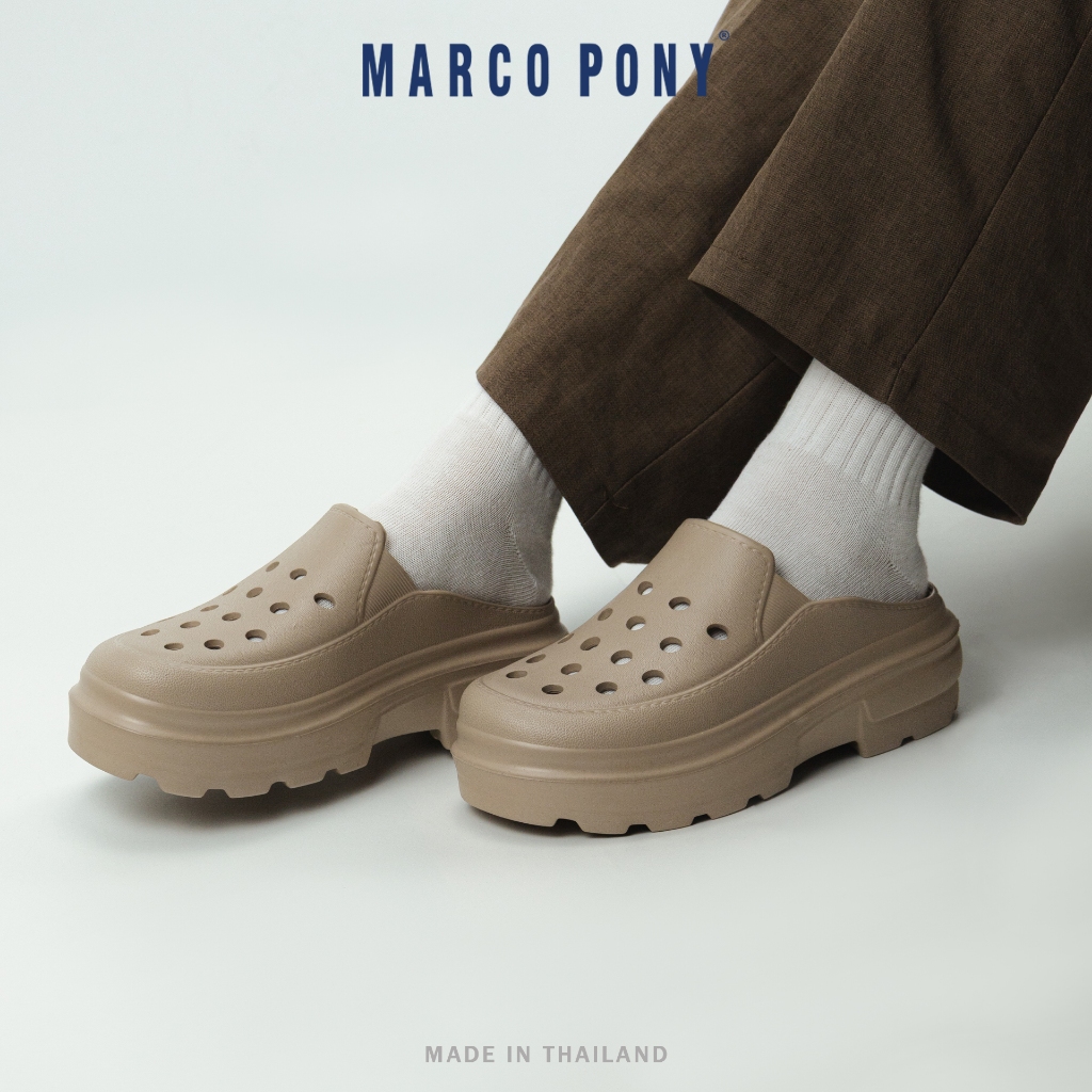 Marco Pony รองเท้าแตะผู้หญิง รองเท้าลำลองผู้ใหญ่ พื้นหนา กันลื่น ทนต่อการสึกหรอ 