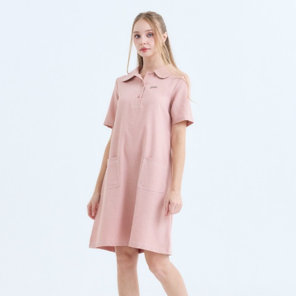 🥛 เดรสมิลล์กี้ เดรสทรงเอ กระเป๋าหน้า แต่งกระดุม ผ้าลินนินคอตตอน #517 🥛