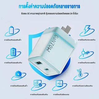 【หัวชาร์จเร็ว+สายชาร์จเร็ว】PD 70W GaN ชุดชาร์จ type-c Fastcharge type c to Cรองรับรุ่น I5-17 PROMAX