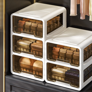ลิ้นชักกล่องเก็บชุดชั้นในแยกพลาสติกบ้านตู้เก็บของ มีช่องแบ่ง…