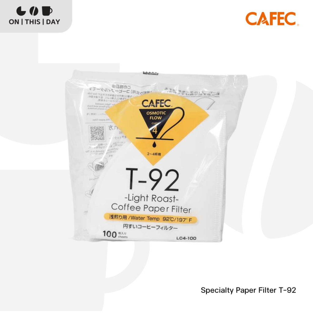 CAFEC Specialty Paper Filter T-92 กระดาษกรองกาแฟ ทรง Cone Shape / V60