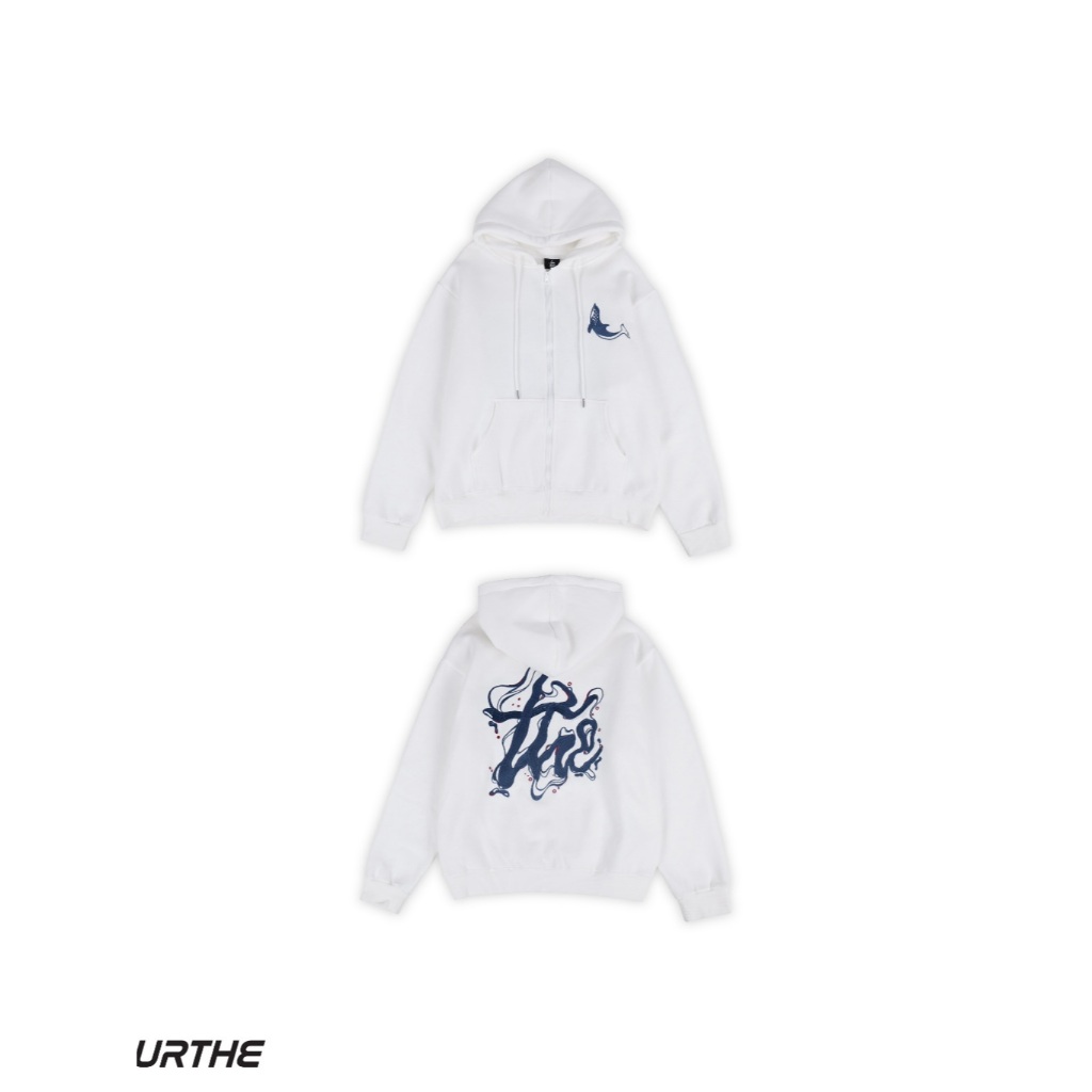 URTHE - เสื้อฮู้ดดี้ เสื้อกันหนาว Oversize รุ่น DEEPER WHALE