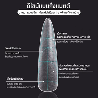 MAYDING เล็บปลอม เล็บ pvc ฟอร์มต่อเล็บอะคลิลิก ดีไซน์แบบกึ่งแมตต์ ไม่ต้องขัดตะไบ โปร่งใสไร้รอยต่อ ติดแน่นขึ้น