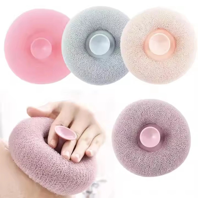 ลูกบอลอาบน้ําพร้อมถ้วยดูด Rich Foaming Body Scrubber ฝักบัวนวดฟองน้ําขัดผิว