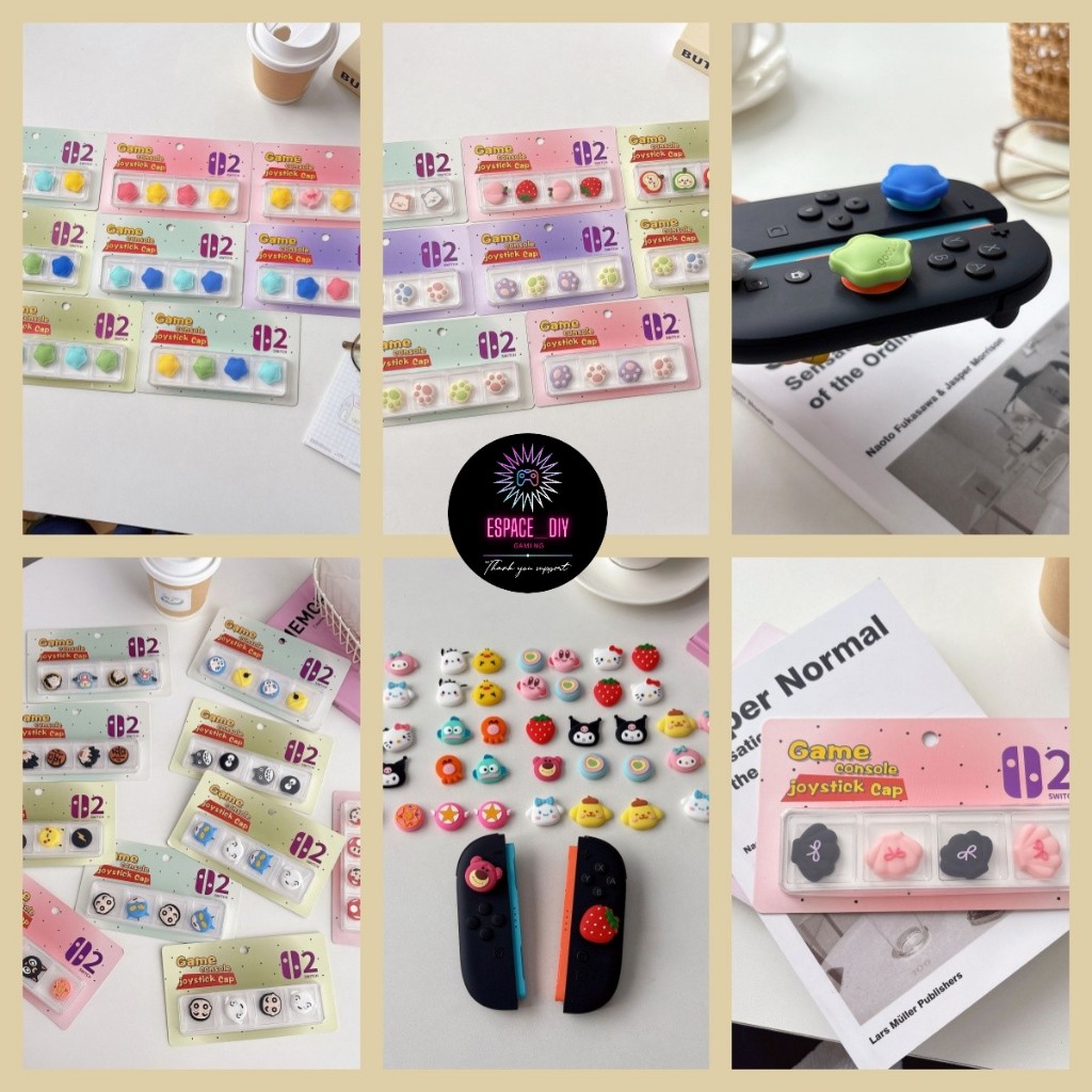 Switch 2:Silicone ครอบ Analog Nintendo Switch 2 ซิลิโคน ครอบปุ่ม/จุกยางอนาล็อค 1แพค มี2คู่ จุกยางNintendo switch2