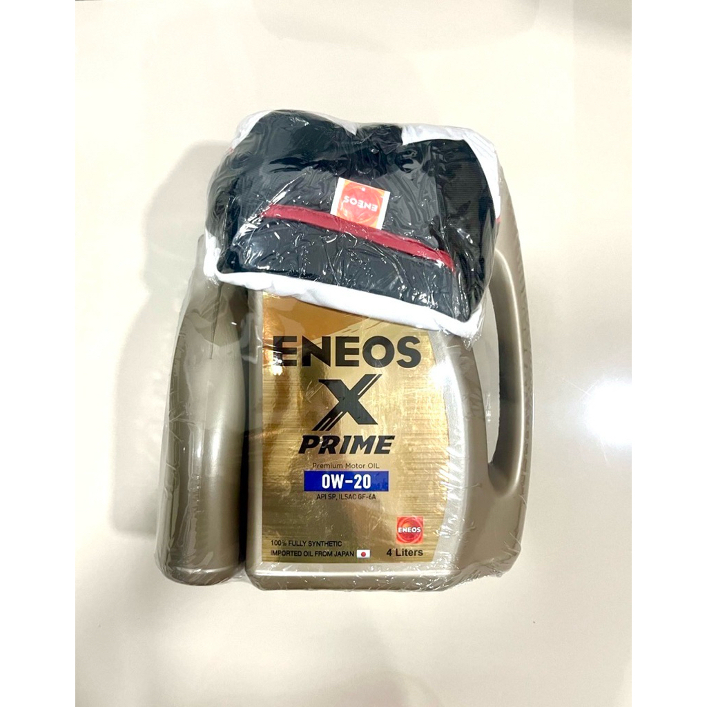 ENEOS X PRIME 0W-20 Premium Fully Syn นำเข้าจากประเทศญี่ปุ่น 4+1L+เสื้อ และ 4 ลิตร+เสื้อ