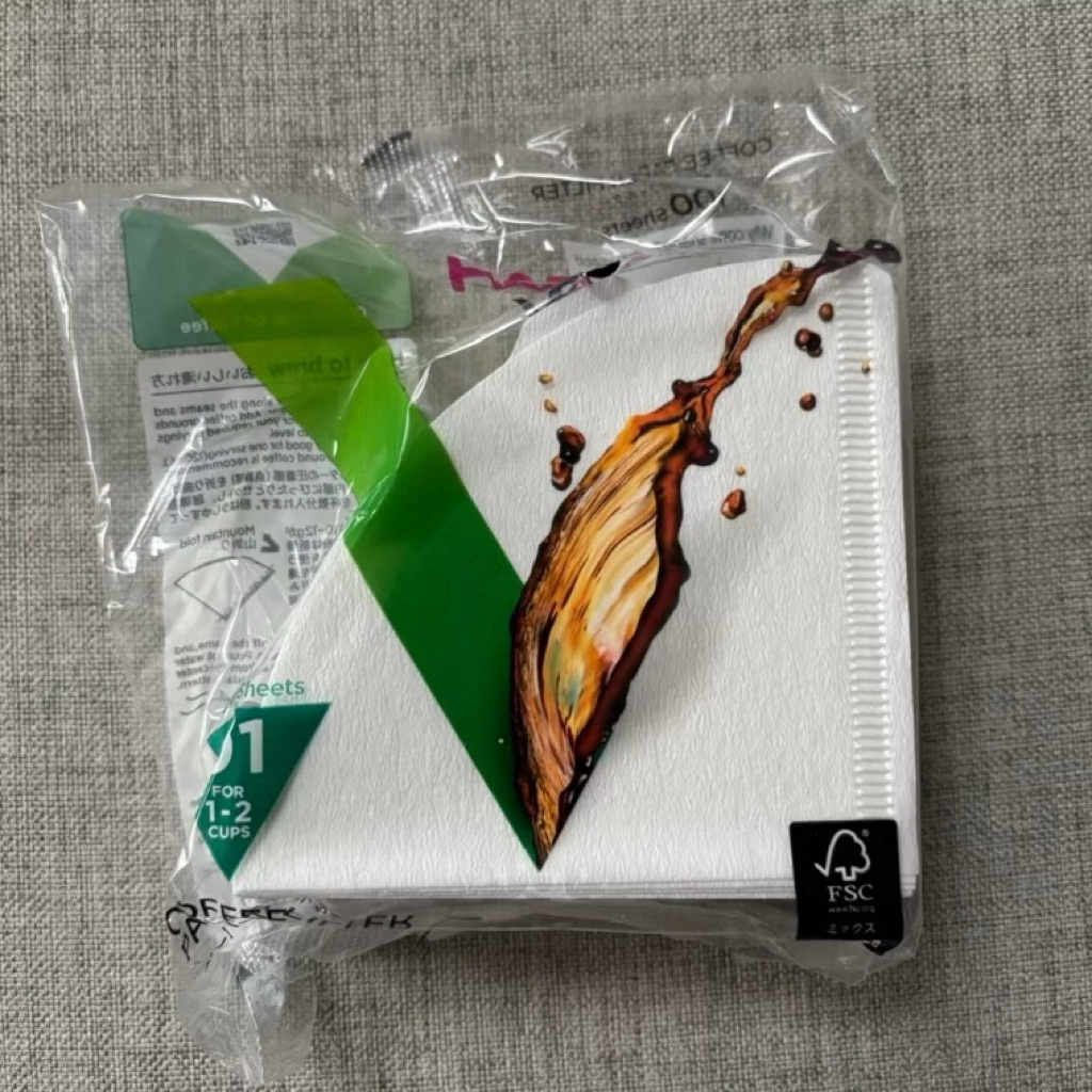 HARIO V60 Paper Filter กระดาษสำหรับดริปและกรองกาแฟสีขาว 100 แผ่น